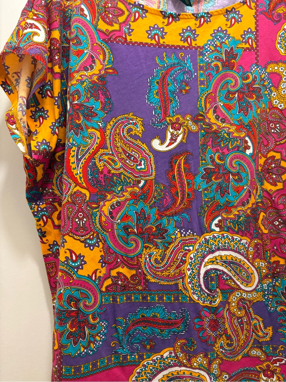 Ralph Lauren Multicolor Paisley Short Sleeve Top Women’s Size XL Boho, Vacation - Picture 5 of 6